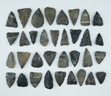 Set of 34 midwestern triangle points, largest is 1 1/2