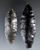Pair of Cascade Points that are nicely flaked from Obsidian. Found in Lake Co., Oregon.
