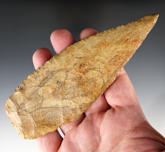 Thin and exceptionally well-made! 5 7/8" Flint Blade found in St. Louis Co., Missouri.