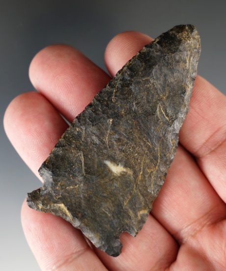 3" Kessell made from heavily patinated Flint. Found in the northeast U.S.
