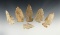Set of six archaic Thebes bevels found in the Midwest, largest is 2 7/8