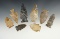 Group of 8 Assorted Ohio and Indiana Arrowheads, largest is 2 1/2