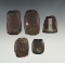 Set of five miniature hematite Celts found in Ohio, largest is 2 1/16