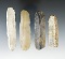Set of four Uniface Neolithic flaked Knives found in Denmark, largest is 3 7/16