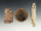 Set of three assorted artifacts from the southeastern U. S. including a 3 1/2