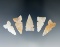 Set of five assorted arrow points found in New Mexico made from attractive materials.