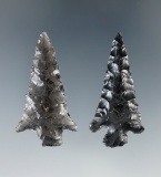 Pair of well styled Rose Springs Points made from Obsidian found in Warner Valley, Oregon.
