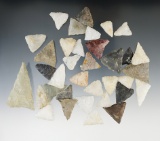 Set of 35 assorted triangle points found in Maryland and Delaware. Largest is 2 116