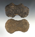 Pair of Double Bit Flint Axes found in Arkansas. Largest is 4 3/8