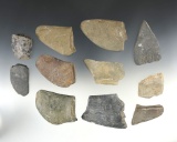 Group of 11 broken Bannerstone sections from the Northeast U.S. Excellent study pieces.