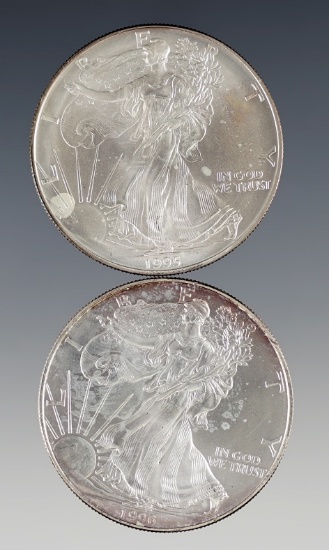1995 and 1996 Uncirculated American Silver Eagles