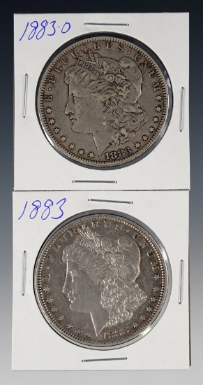 1883 and 1883-O Morgan Silver Dollars VF Details