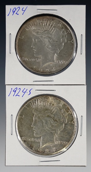 1924 and 1924-S Peace Silver Dollars XF-AU