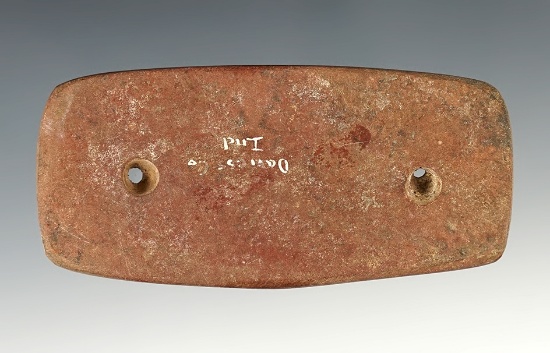 Well patinated 3 5/8" Gorget found in Daviess Co., Indiana.