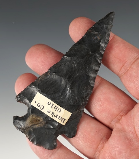 3 7/8" Coshocton flint Hopewell found in Darke Co., Ohio.