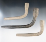 Set of 3 Heavily Restored Iroquois Tulip Style Clay Pipes found in New York.
