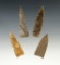 Set of 4 fine Triangle points found in the Kentucky/Tenessee area. The largest is 1 15/16