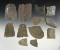 Set of 12 Broken Slate pieces. Great study examples. The largest is 2 7/8