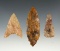 Set of 3 points found in Klickitat Co., Washington. The largest is 3