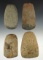 Set of 4 Hardstone Celts found in the Kentucky/Tenessee area. The largest is 3 3/16