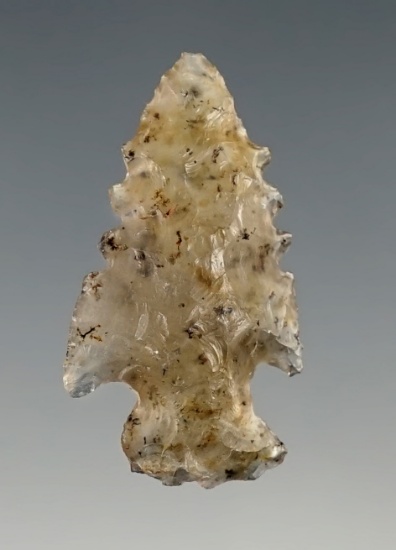 1 1/4" Nicely serrated Arrow Point made from Dendritic Agate - found in New Mexico.