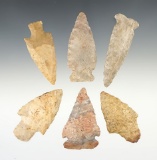 Set of 6 points found in the Midwestern U.S. The largest is 2 1/2