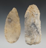 Pair of well patinated blades found in the Midwestern U.S. the largest is 4 1/2