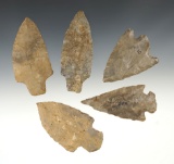 Set of 5 points found in the Midwestern U.S. The largest is 3 1/8