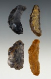 Set of 4 Paleo Crescents found by R. D. Mudge in Nevada. The largest is 1 5/8