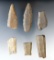 Excellent set of 6 Paleo Fluted Cumberland sections  - Tennessee - Dale Hollow Lake area.