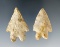 Pair of well styled Bifurcate Points found in Northern Ohio. Pictured in Ohio Flint Types.