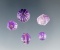 Set of five beautiful Roman drilled Amethyst Beads, largest is 7/16