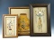 Set of 3 Nicely framed sand paintings, largest is 14 1/2