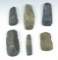 Set of 6 Stone Celts found in Maryland and New York. Largest is 4 5/16