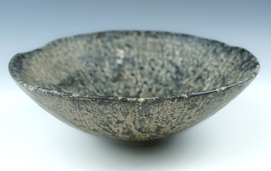 Exceptional carving on this 6 3/16" Steatite Bowl found in Virginia. Most likely historic period.