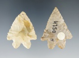 Pair of well styled Bifurcate Points found in Northern Ohio. Pictured in Ohio Flint Types.