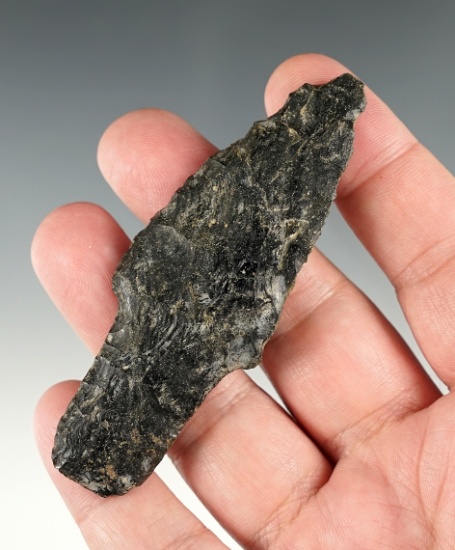 3 1/2" Obsidian Paleo point found in the 1940's near Tule Lake, Siskiyou Co., California.