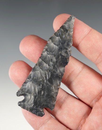 Well made 3 1/16" Ohio Pentagonal point made from Coshocton flint.