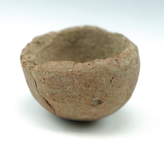 2" Diameter Miniature Pre-Columbian Clay medicine bowl found in Mesoamerica.