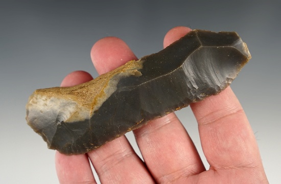 Superb! 4 5/16" Paleo Uniface Knife found in Southern Ohio. Made from Hornstone with killer flaking.