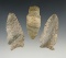 Set of 3 nice points made from Indiana Green (Attica chert).  Found in Parke Co., Indiana.