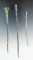 Set of 3 Roman Bronze Hairpins that are well patinated. The largest is 5 3/16