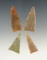 Set of 4 finely made Kentucky/Tennessee Triangle points. The largest is 1 1/2