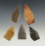 Set of 5 Jacks Reef Pentagonal points found in the Kentucky/Tennessee area.