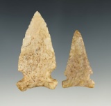 2 finely made Side Notch points found in Missouri/Illinois. Hickory Ridge and Hemphill. 2 COAs.