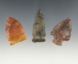 3 Points found in Knox Co., Ohio, in the 1990's. Largest is 1 7/8