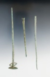 Set of 3 Roman Bronze Hairpins that are well patinated. The largest is 4 3/4