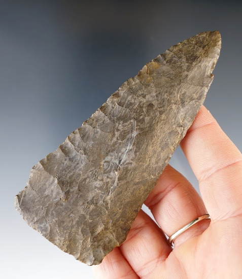 4 1/8" Weak Stemmed Archaic Knife found in Delaware Co., Ohio.