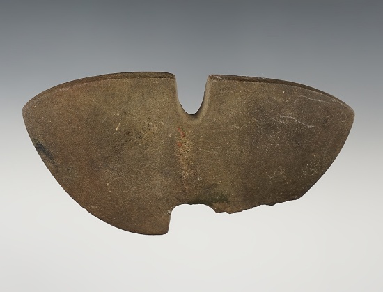4 7/8" Wing Bannerstone with ancient damage to one side. Found in Putnam Co., Ohio.