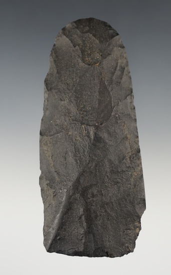 Nice 4 9/16" Flint Celt found in Union Co., Ohio. Ex. Ron Eastman collection.